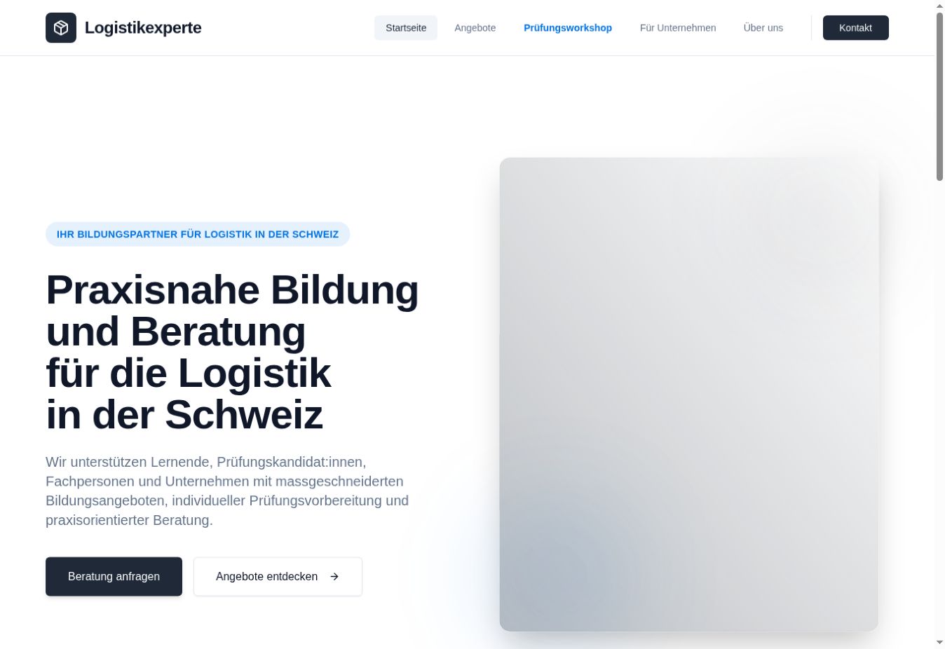 Screenshot der bereits umgesetzten Website Logistikexperte